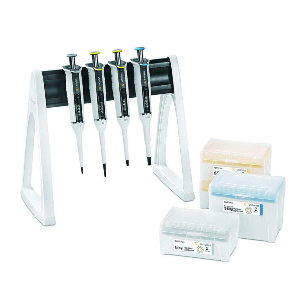 Sartorius Tacta Pipette 4-Pack 20 including Linear Stand and Tacta Pipetten: 0.5-10; 2-20; 20-200; 100-1000µl