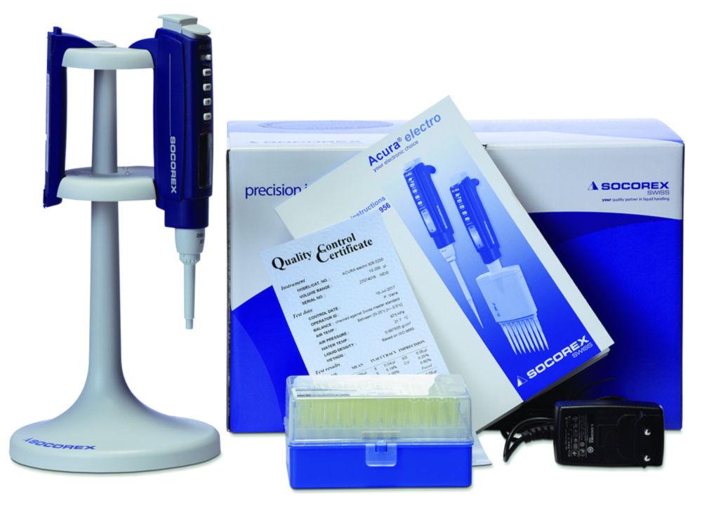 SOCOREX Acura electro XS 926 Micropipette 50 - 1000 µl Initialpack with Battery & Charging Station UK Plug