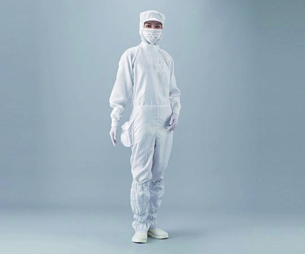 As One ASPURE Overall for Cleanroom, White Polyester, Type 21211SW, Size XS