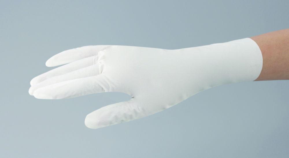 As One ASPURE Cleanroom Gloves, Size S, Palm PU-Coated, Back Polyester, Seamless, Pack of 10 Pairs