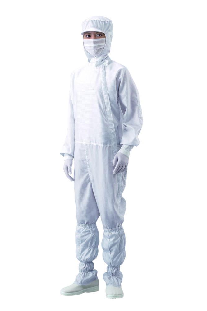 As One ASPURE Overall for Cleanroom, Blue Polyester, Lateral Zip, Size XL