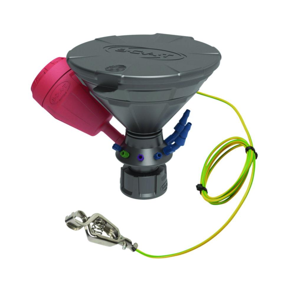 SCAT Universal Waste Hub "JAN" – GL45 Safety Funnel, 4x 1.6/2.3/3.2 mm OD, Electrostatic Conductive