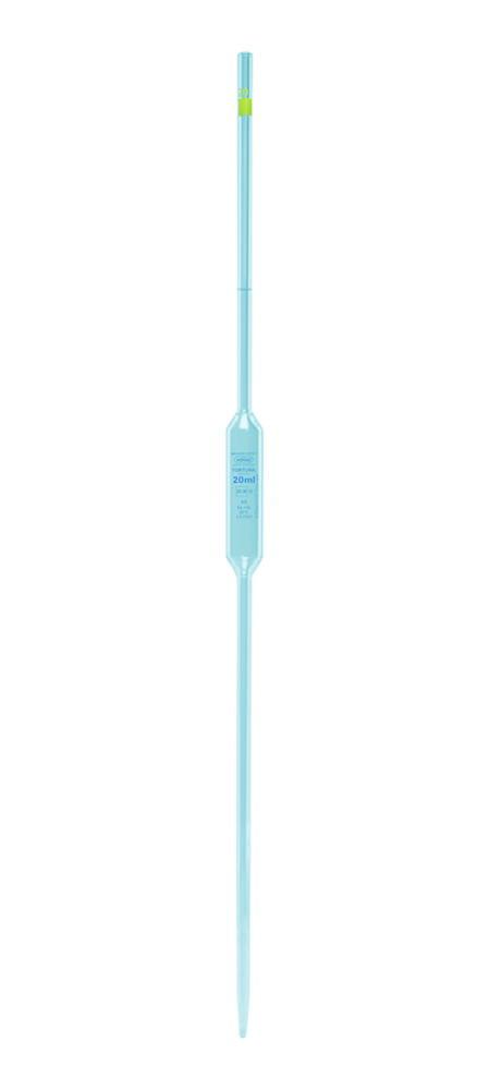 Poulten & Graf Bulp Pipette 1.5 mL 1 Mark Fortuna CL. AS, KB, Clear Glass with Blue Graduation