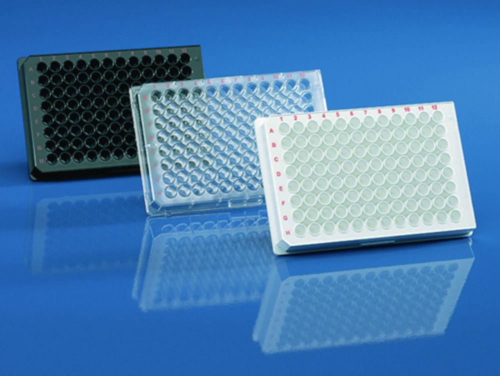 BRANDplates 384-Well CellGrade™ PS White F-Bottom Microplate with Transparent Bottom and Lid (Sterile, Pack of 50)
