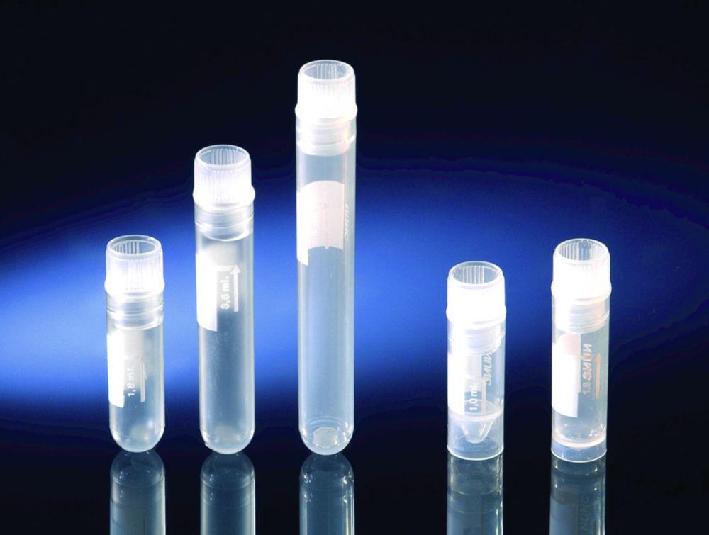 Thermo Nunc CryoTubes 1.0 ml, PP, Clear with Cap, Internal Thread, V-Shaped, with Writing Area, Sterile, Pack of 2000
