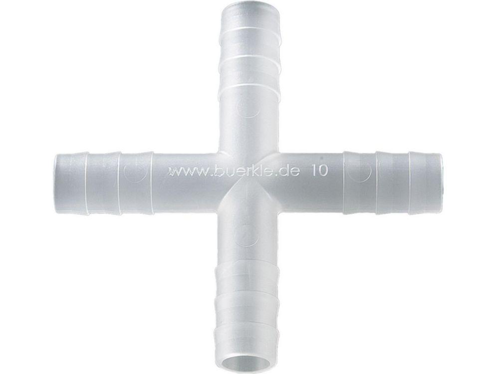 Bürkle Cross Connector PVDF, for Ø 9-11 mm Cylindrical, Pack of 10