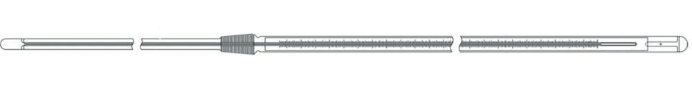 Ludwig Schneider Precision Thermometer with NS 14/23 -38...+50 in 1°C, Liquid Blue, 325mm, In-built Length 75mm, Immersion Depth 52mm, Calibratable