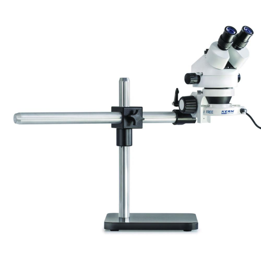 Kern Stereo Microscope Set Trinoculars 0.7-4.5x with Telescopic Arm Stand and LED Ring