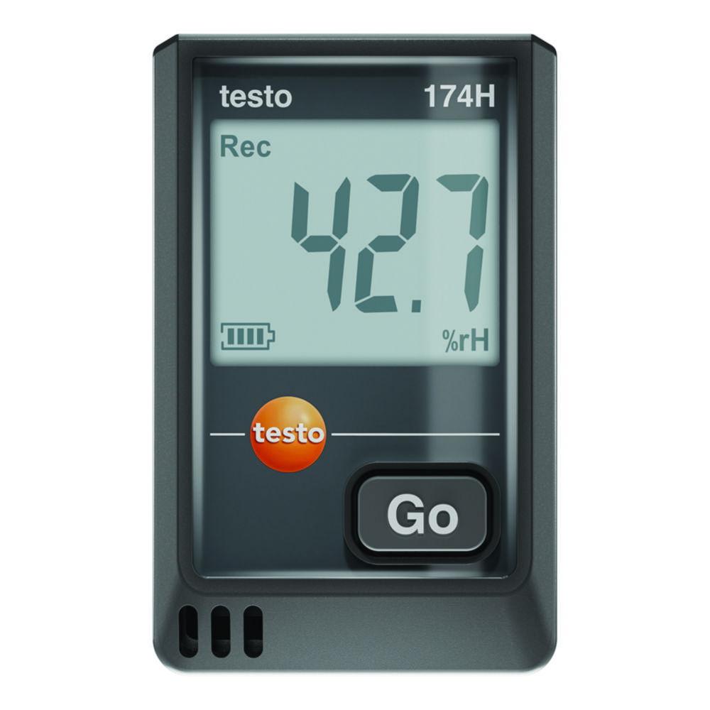 Testo Mini Temperature & Moisture Data Logger 174 H with USB-C Interface and Software – Black