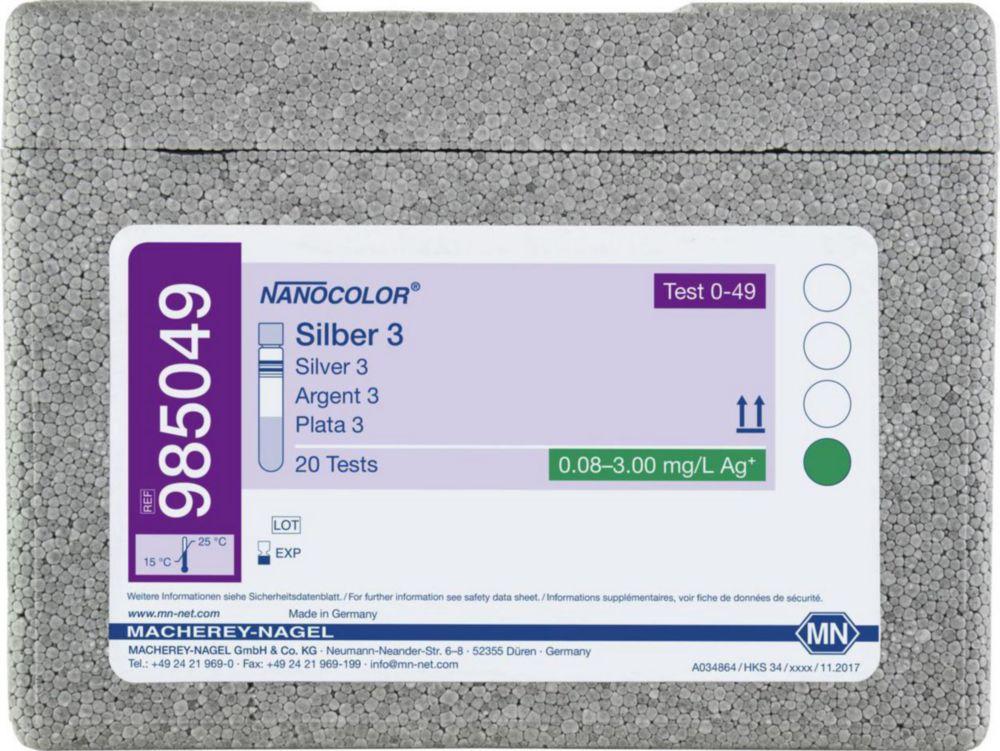 Macherey-Nagel NanoColor Silver 3 Tube Test with Barcode, Pack of 20 Tests

