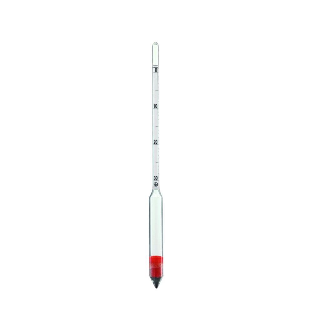 Ludwig Schneider Precision Hydrometer acc. to Baumé 10-20 in 0.5° Baumé, without Thermo Scientificmeter, Ref. Temp. 15°C, Total Length 220 mm