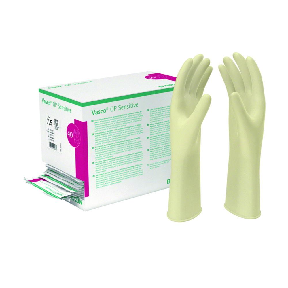 B. Braun Vasco OP Gloves, Size 6 OP Sensitive, Latex, Powder-Free, Sterile, Pack of 40 Pair

