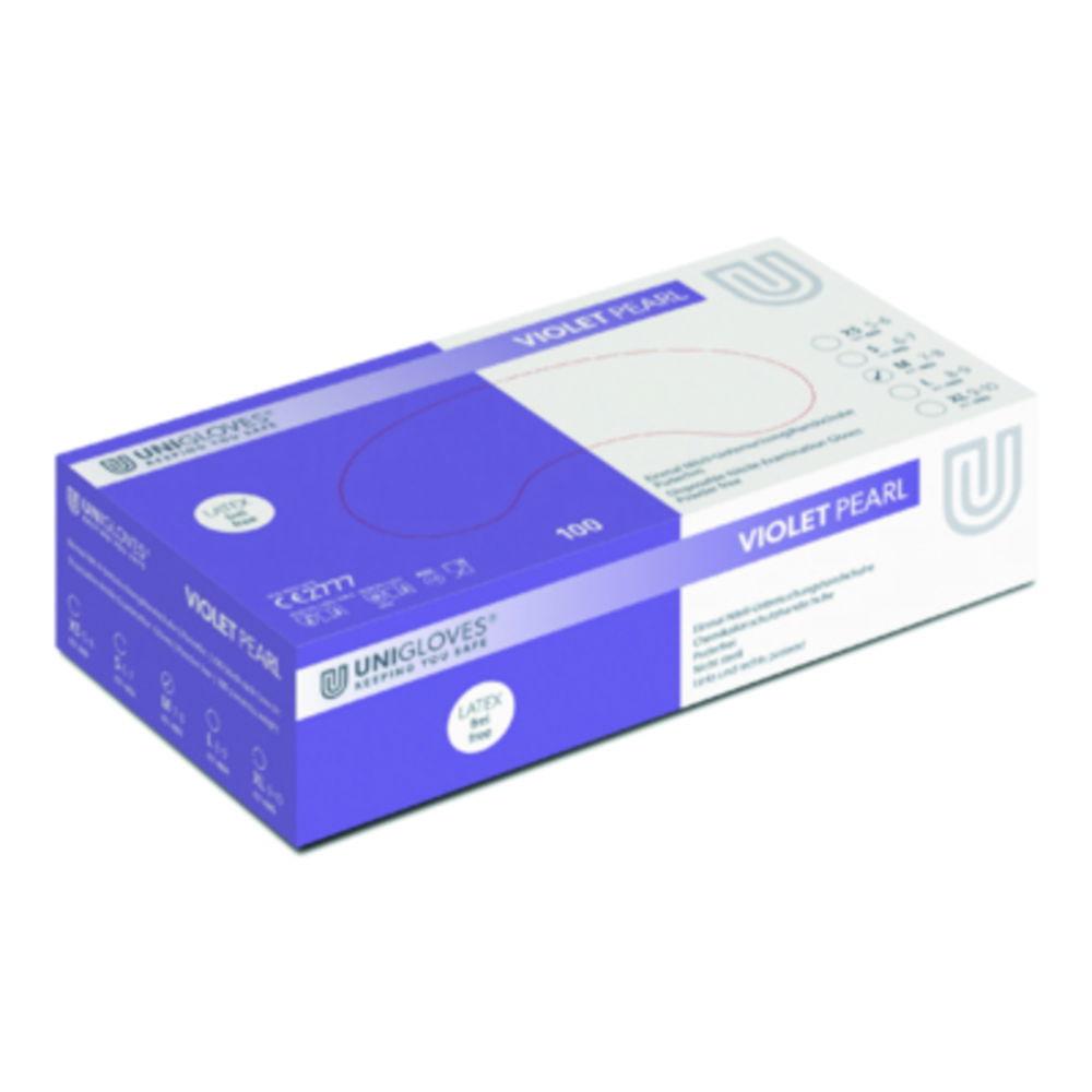 Unigloves Nitrile Gloves Violet Pearl Size XS, Powder-Free, Non-Sterile, Rolling Edges, Micro-Roughened Finger Tips, Pack of 100