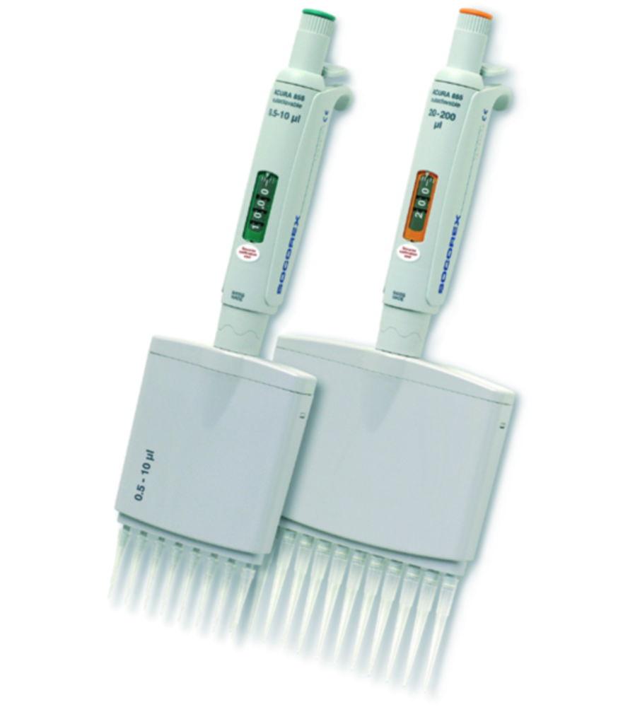 SOCOREX Acura Manual 855, 2 - 20 µl Multichannel Pipet Adjustable 8 Channel, Autoclavable