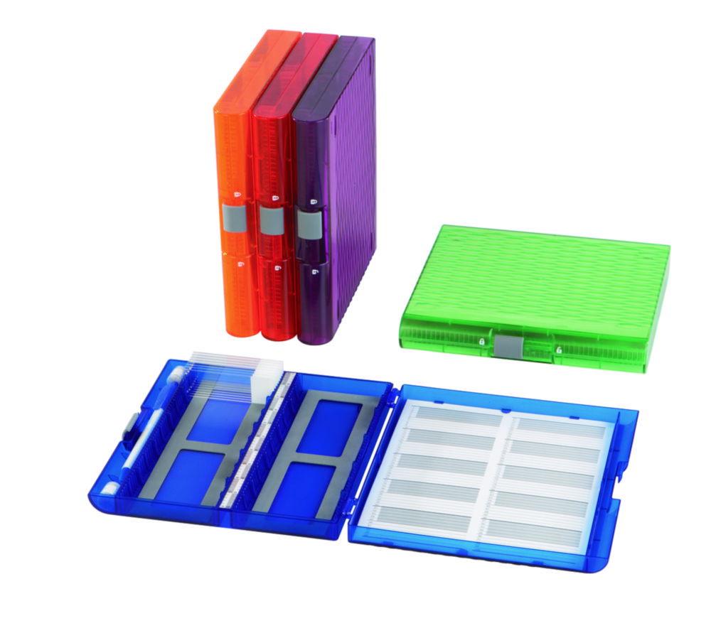 Heathrow Scientific Slide Box Premium Plus, Orange for 100 Microscope Slides