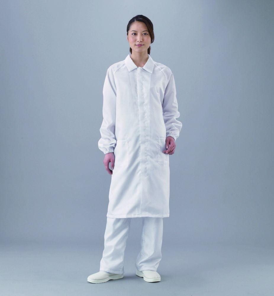 As One ASPURE Clean Room Coat Fastener Type XXS2367-Z White, Size S

