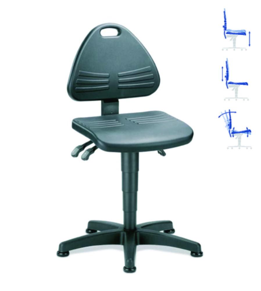 Interstuhl Büromöbel Laboratory Chair Isitec 1 Integral Foam Black, with Glides, Seat Height Adjustment 430–600 mm