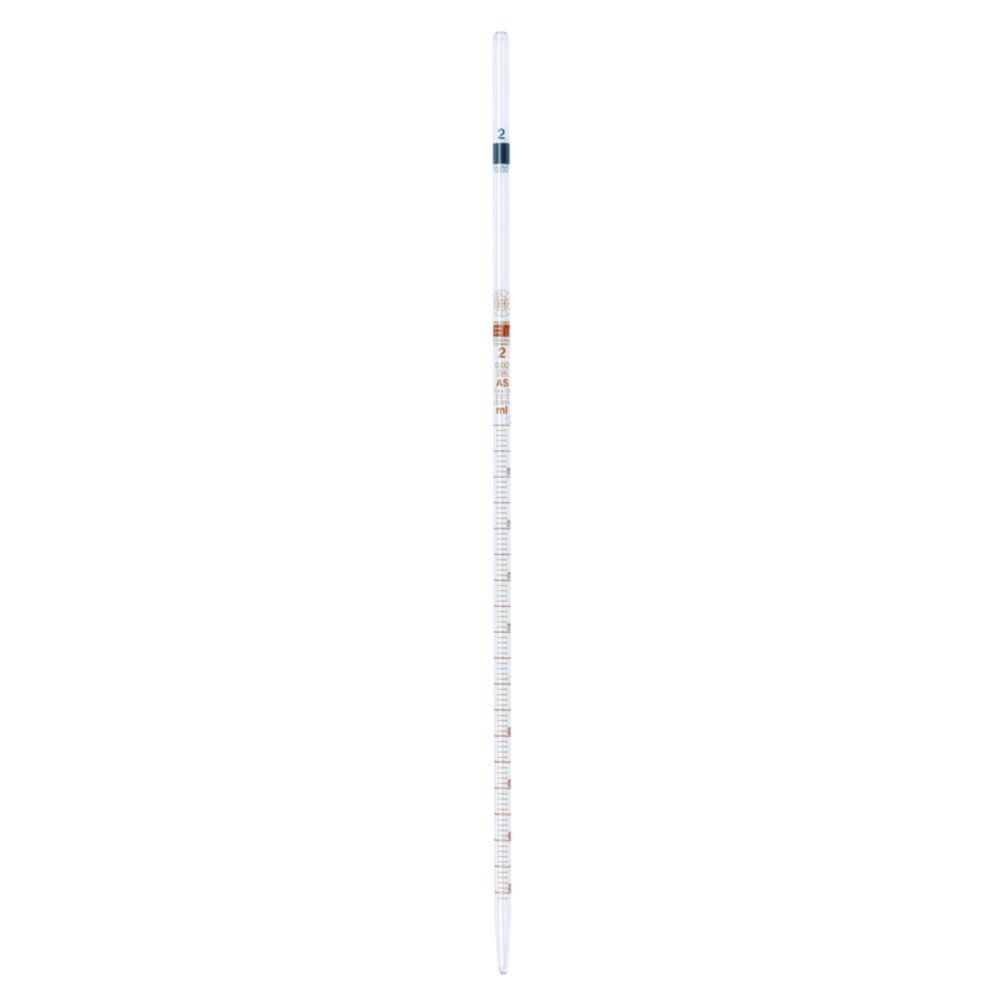 Hirschmann Laborgeräte Pipette 2:0.1 ml 360 mm Class AS Conformity Certified Amber Graduated with Dated Batch Identification