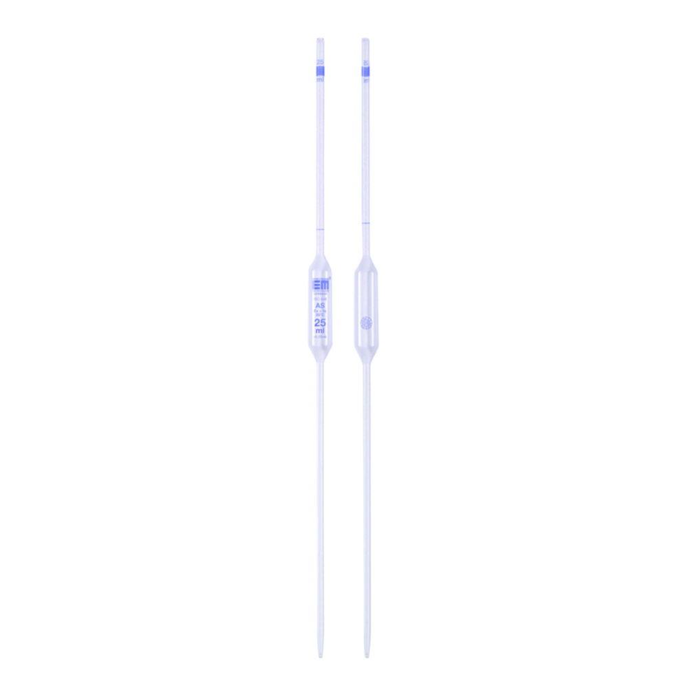 Hirschmann Volumetric Pipette 2 ml, Cl. AS AR-Clear Soda Glass, Blue Graduated, Conformity-Certified