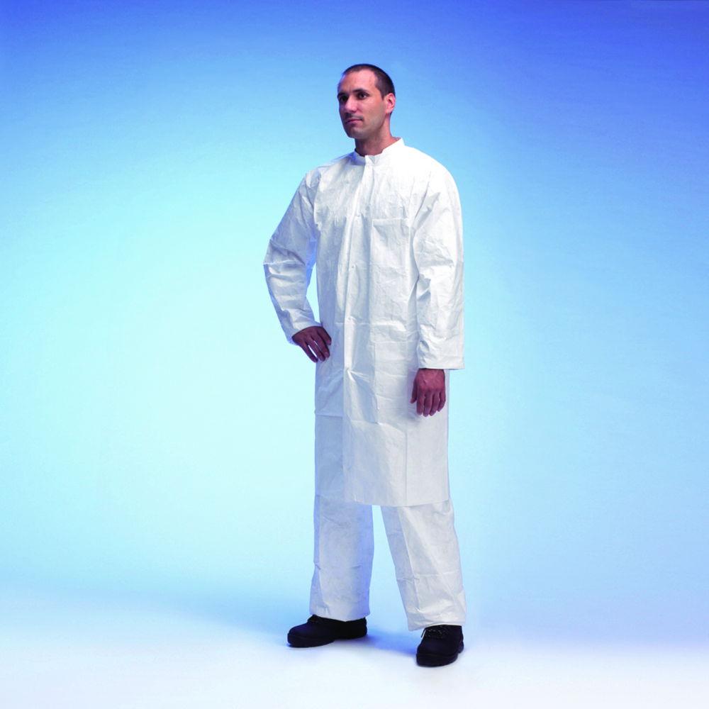 DuPont Lab Coat Tyvek 500, Size XL, Model TY PL30 S WH 09, 2 Pockets, White, PE-Spunbond Nonwoven, with Zipper, Pack of 50

