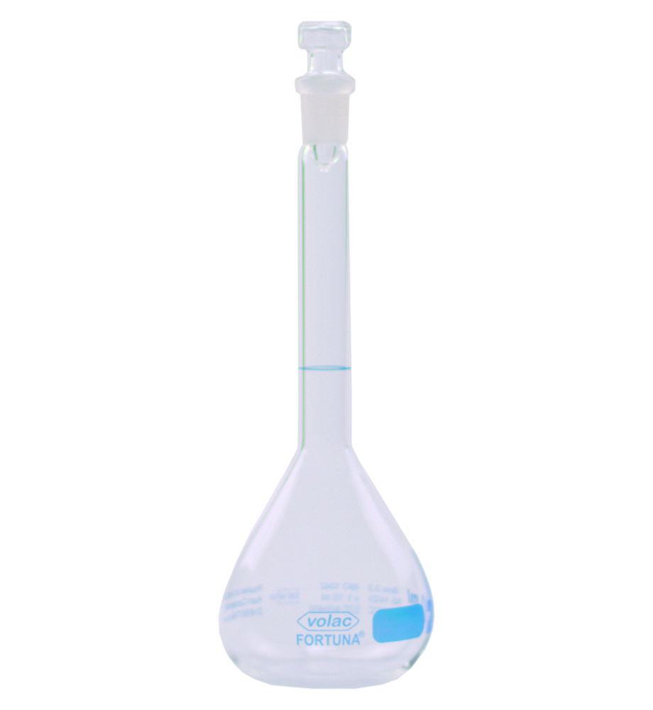 Poulten & Graf Volumetric Flask 10ml, Class A, Glass Stopper, Blue Graduation