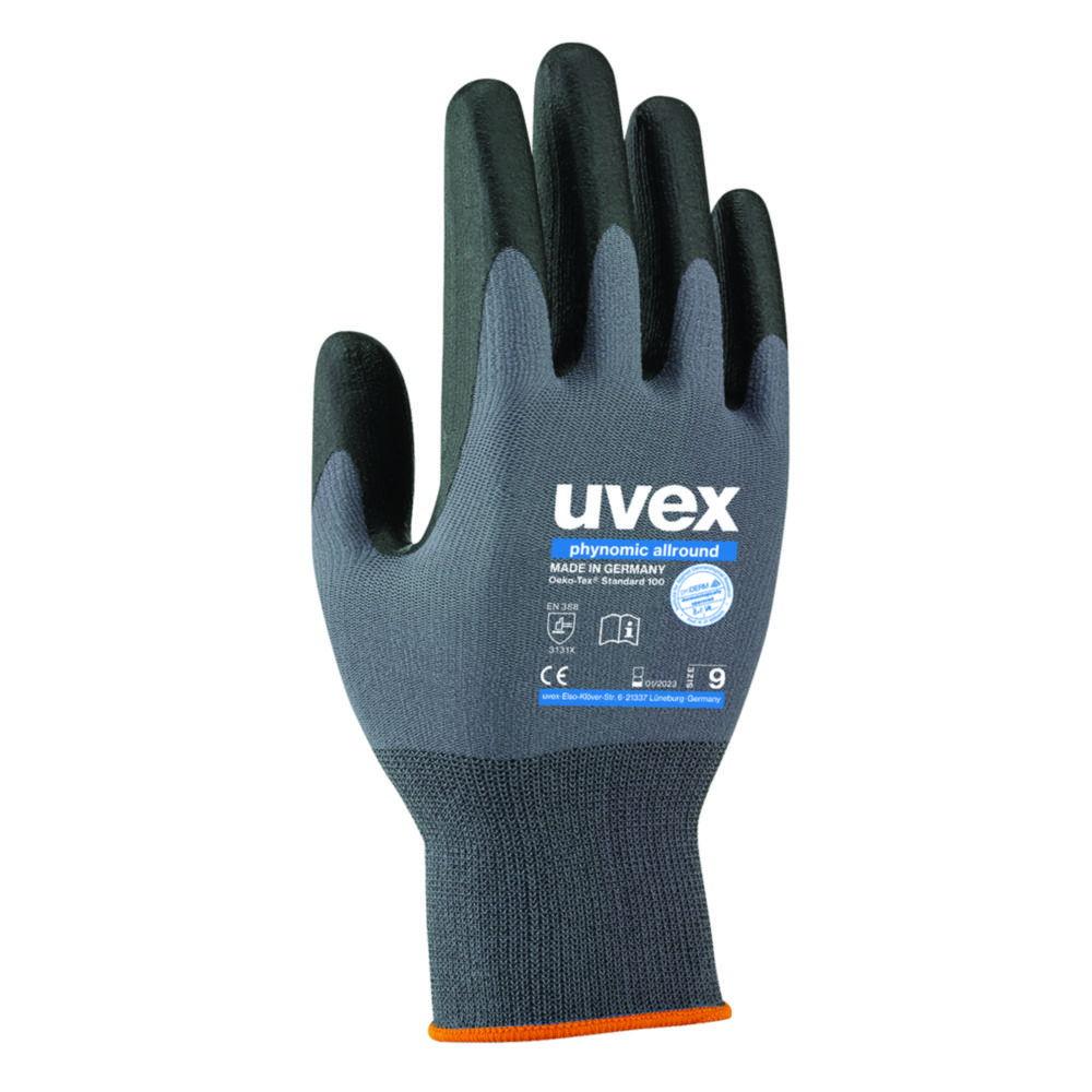 Uvex Protective Gloves Phynomic Allround, Size 08, Grey/Black, Pair

