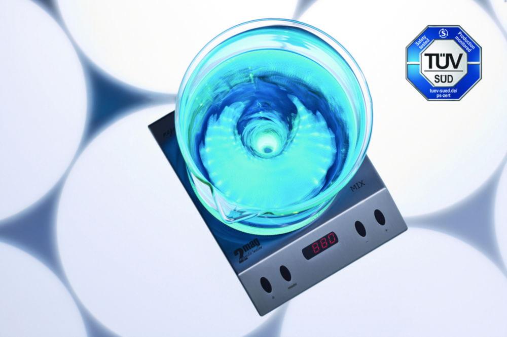 2mag Single Point Stirrer LuMIX with Light Function, 1-3000ml, 100-2000 RPM, 4-Step, 20W