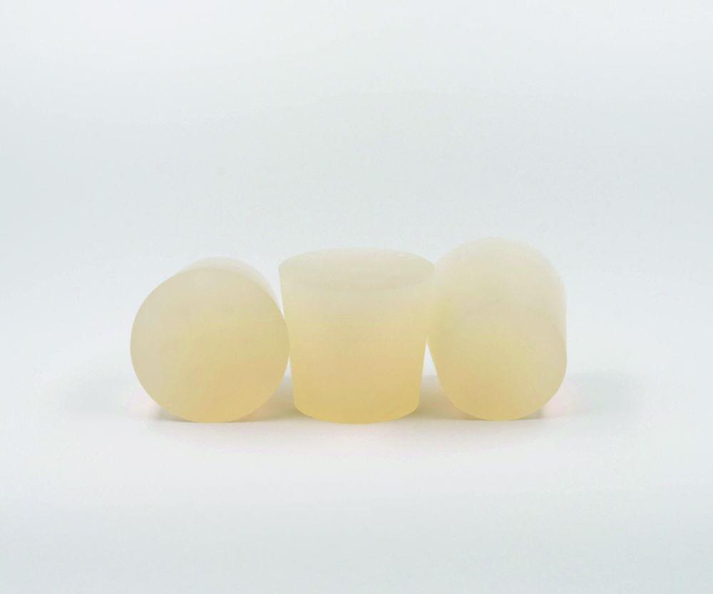 Deutsch & Neumann Silicone Rubber Stopper 14x18x20mm with 2 Holes Ø 3mm acc. to DIN 12871 (VMQ) Transparent

