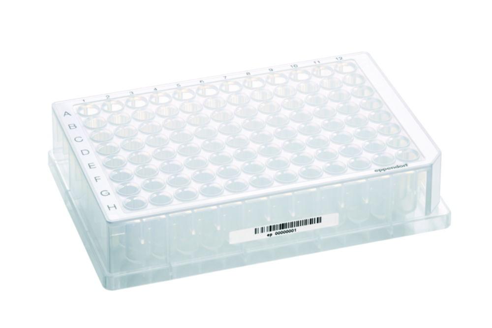 Eppendorf Deepwell Plate 96/500 µl with Barcodes, Sterile, Defined Color Wells, Colorless, Pack of 120 Plates

