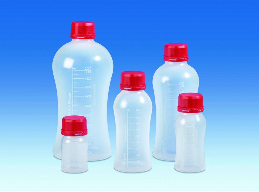 VITLAB VitGrip Laboratory Bottles 250 ml PP with Originality Closure GL45, Pack of 6

