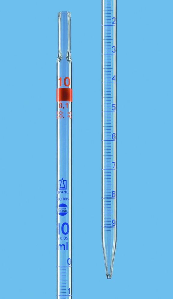 BRAND Measuring Pipette 1 ml (0.01 ml) AR-GLASS BlauBRAND CL-AS, Full Drop Spout, Blue Graduations