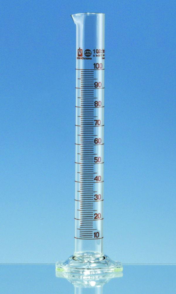 BRAND Measuring Cylinder 2000 ml, High Form BLAUBRAND-ETERNA, cl. AS, KB, DURAN, Main Point Ring Graduation