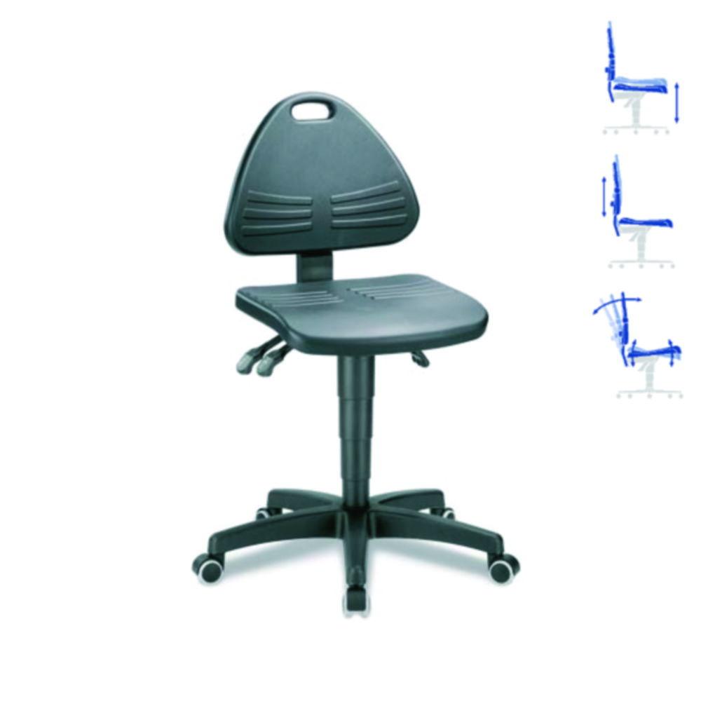 Interstuhl Büromöbel Laboratory Chair Isitec 2 Integral Foam Black, with Castors, Seat Height Adjustment 430 – 600 mm