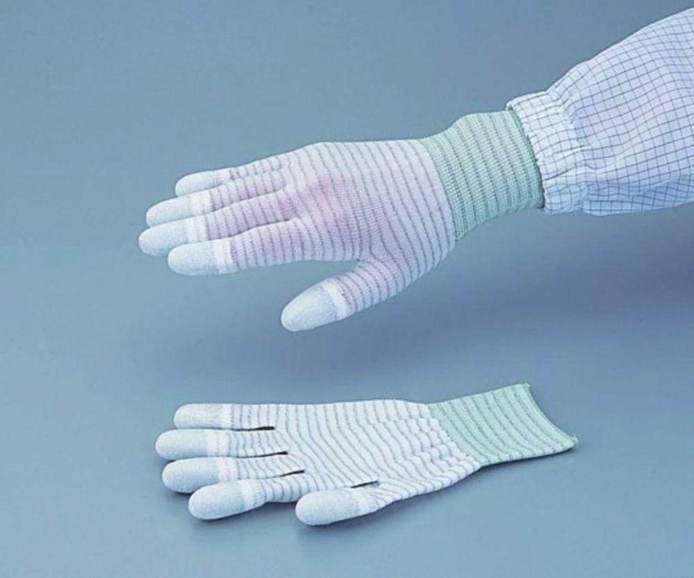 AS One ASPURE Conductive Gloves, Size S, Nylon with PU-Coated Palm, Pack of 10 Pairs​
