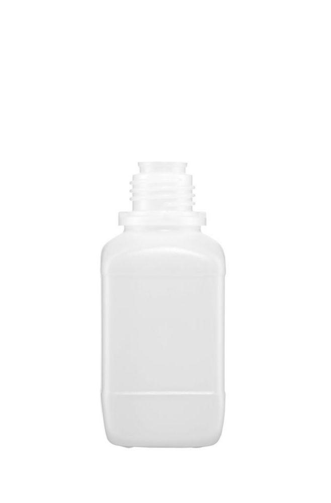 Kautex Textron 250mL Square Reagent Bottle Narrow Neck PE HD Cap (Without Screw Cap)