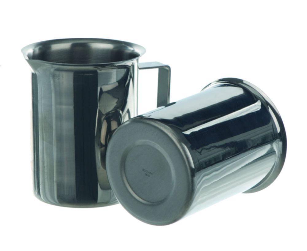BOCHEM Beaker 2000 ml, 18/10 Steel with Rim, Spout and Handle
