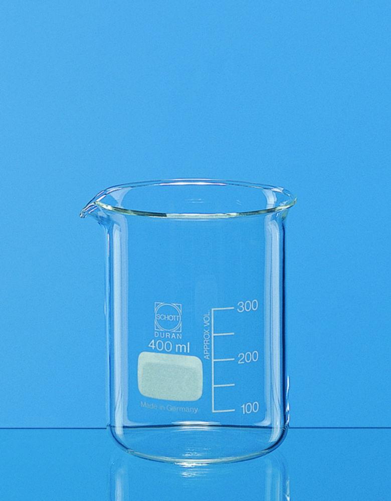 BRAND Beaker 1000 ml, Low Form, Boro 3.3 with Graduation and Spout, Pack of 10