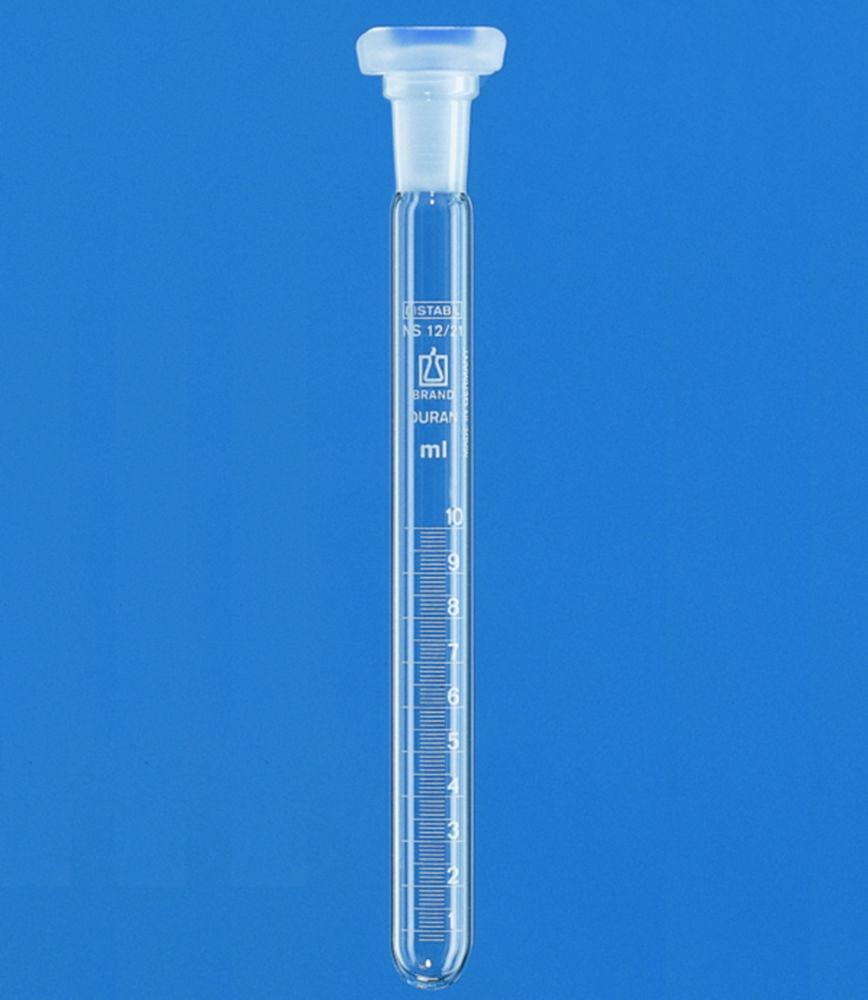 BRAND Graduated Test Tube 30 mL with PP Stopper, Borosilicate 3.3, White Graduation 19x220 mm