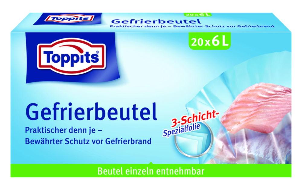 Freezer bags 180x250 mm Melitta Toppits® Polaren, cap. 1 ltr., roll of 40 bags