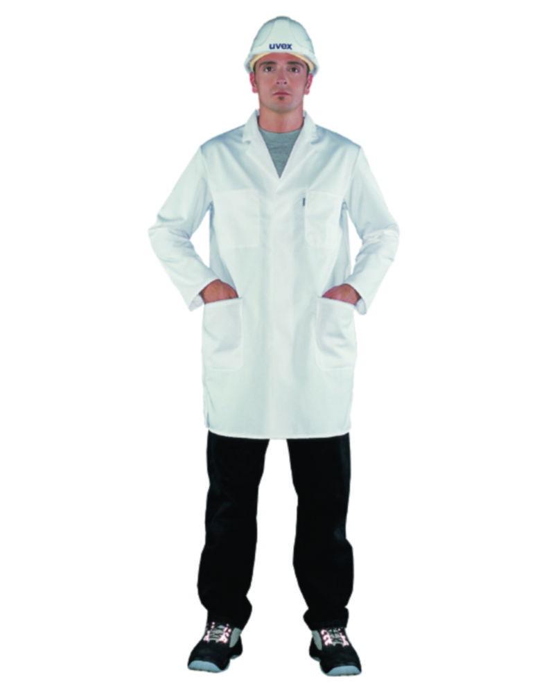 Uvex Men’s Laboratory Coat, Size 48/50, White, 65% Polyester, 35% Cotton, Arm Type 81510

