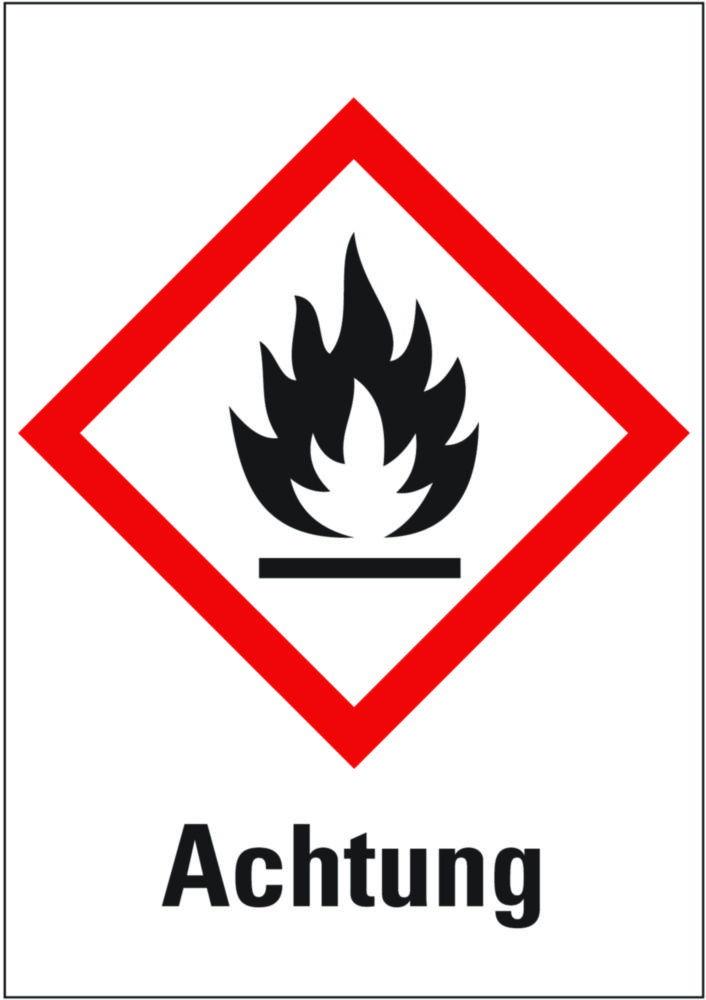 Kroschke Hazardous Material Symbols, Danger of Flammable Substances, 26×37 mm, Pack of 12