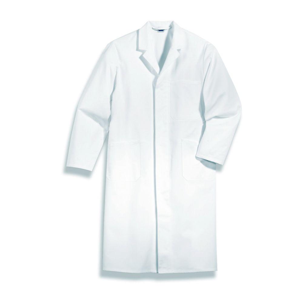 Uvex Men's Laboratory Coat, Size 48, White, 100% Cotton, Length 115 cm, Model 143


