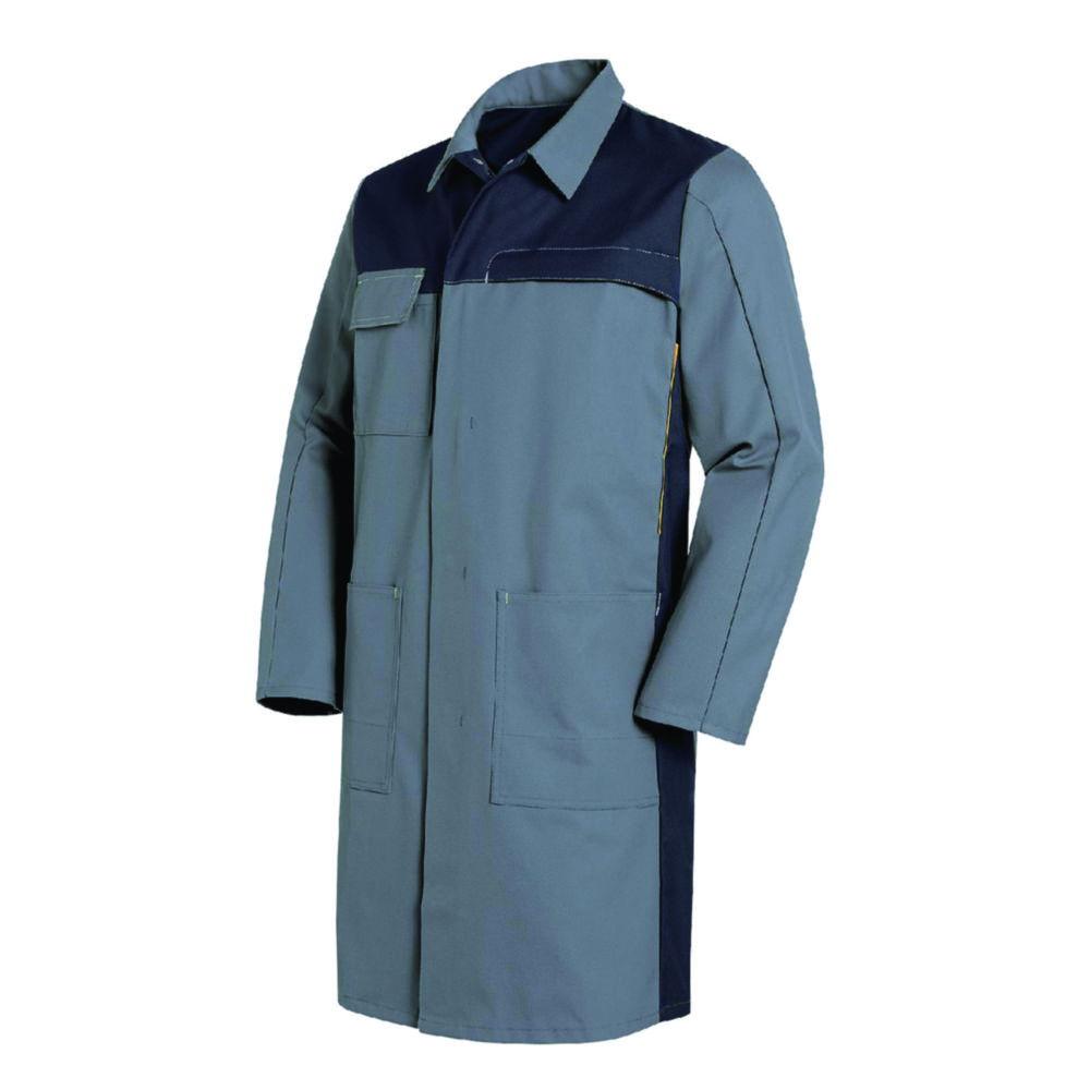 Uvex Men’s Laboratory Coat, Size 64/66, Grey, 65% Cotton, 35% PE, 1/1 Arm with Snaps, Type 16284

