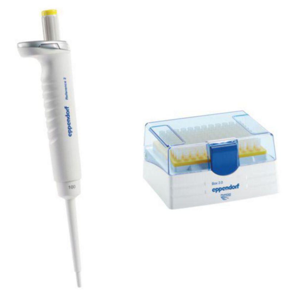 Eppendorf Reference 2 G Variable Single-Channel Pipette 10-100 µL, Yellow including EpT.I.P.S.-Box
