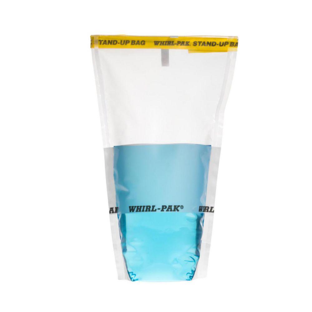 Nasco Whirl-Pak Sample Bags 115x230mm with Writing Field, Stand-Up, PE, Sterile, 540ml Capacity, 360ml Filling Volume (Pack of 500)