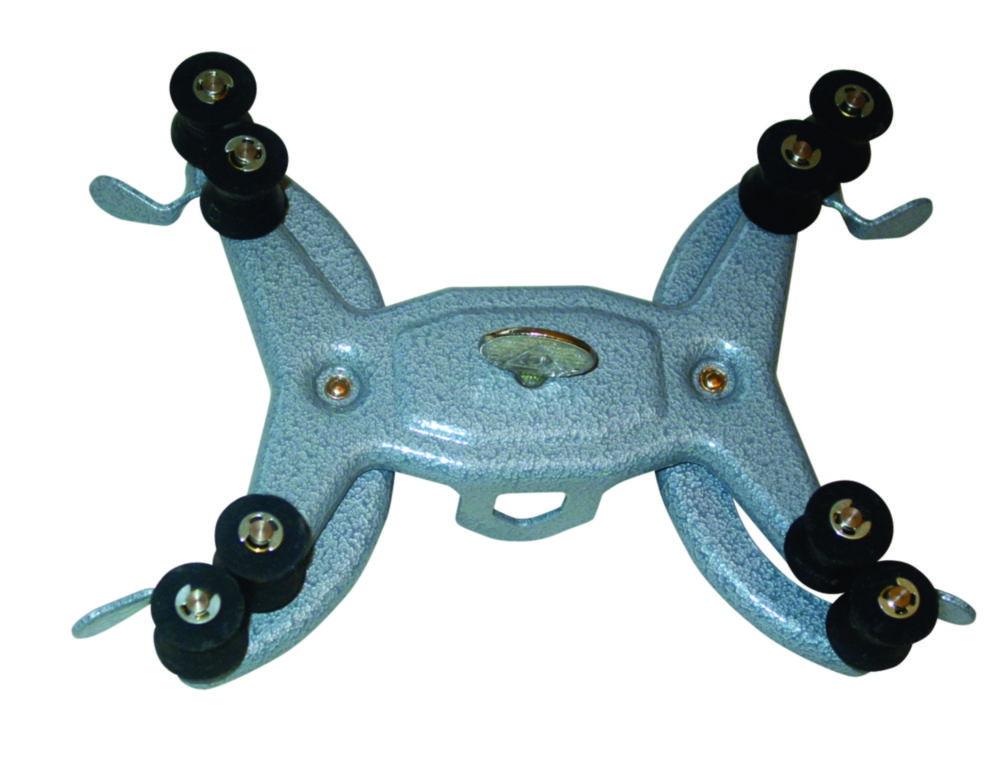Burette roller clamp steel, powder coated, with bosshead, for 2 burettes