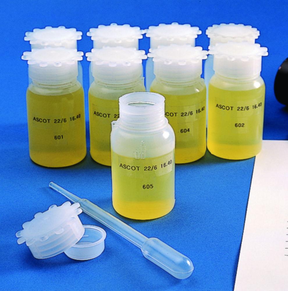 Kartell Wide Mouth Bottles 100 mL PE Graduated with Closure PP Pack of 10