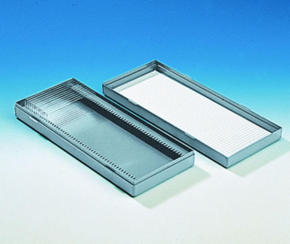 Kartell Microscope Slide Container for 100 Slides, Index Card in Lid (230x187x35mm)