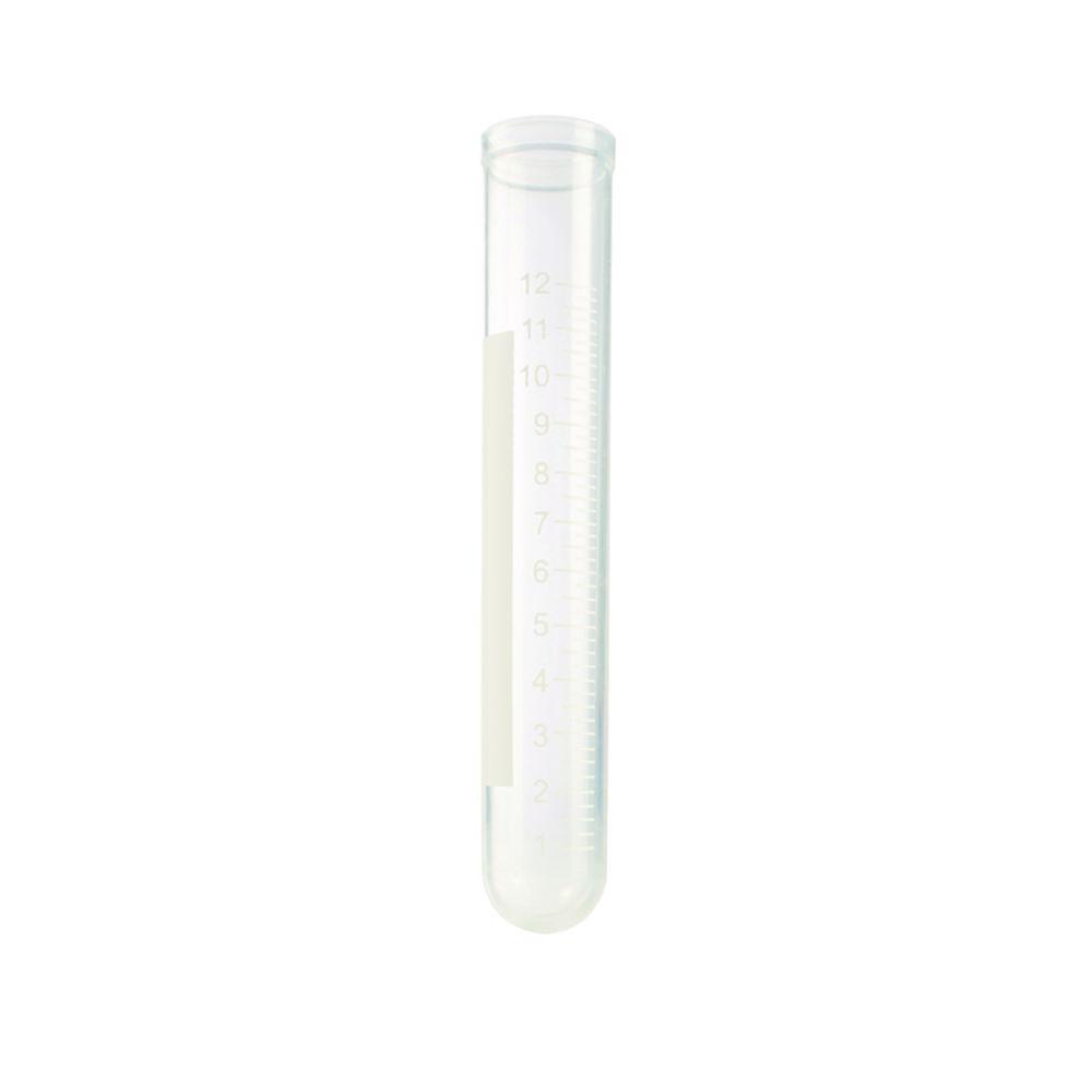 LLG Test and Centrifuge Tubes 14mL, 100x17mm, PP, Rimed, Round Bottom, Graduated with Plain Label, Pack of 250