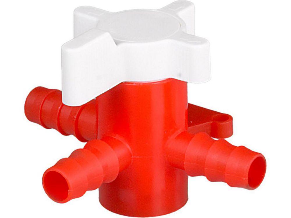 Bürkle 3-Way Stopcock, PE/PP, 8 mm Bore, for 9–11 mm Tubing